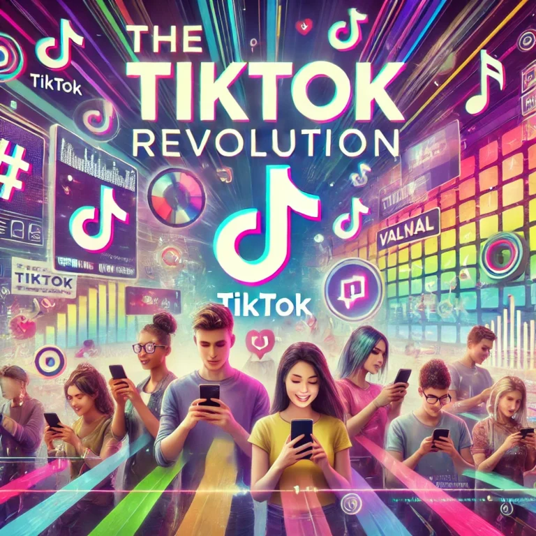 DALL·E 2024-11-26 03.35.47 - A modern, dynamic digital illustration capturing the essence of TikTok as a platform for marketing and content creation. The image features a diverse